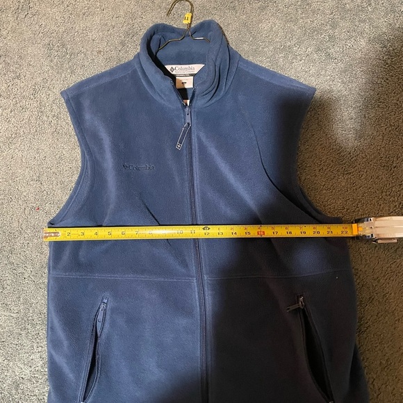 Columbia Blue Full Zip Fleece Sleeveless Jacket Size L Polyester - Picture 5 of 5
